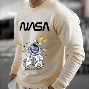Men's Letter Bunny Astronaut Pattern size m C1